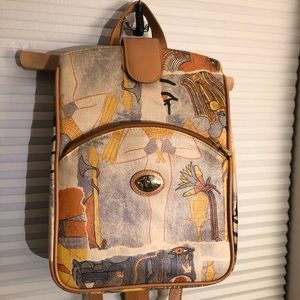 Egyptian pattern leather bag